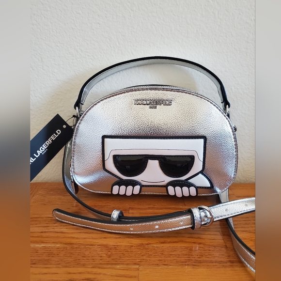 Karl Lagerfeld Silver Crossbody Bag - Picture 2 of 16